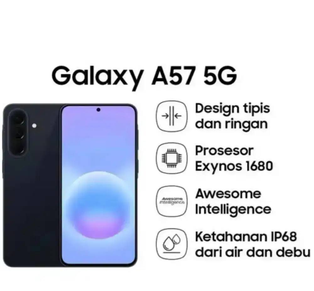 Dijual handphone samsung A57 5G 12/256 kondisi baru