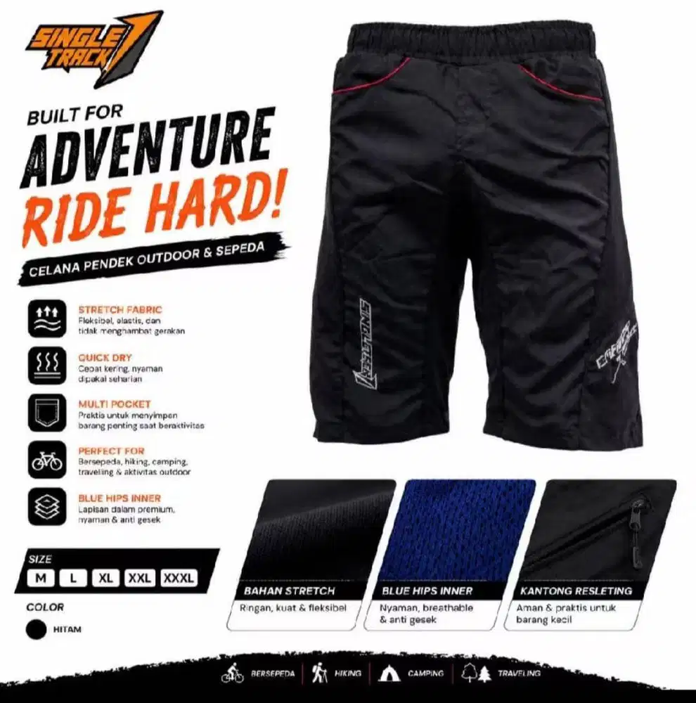 mainan anak celana pendek outdoor pria singletrek
