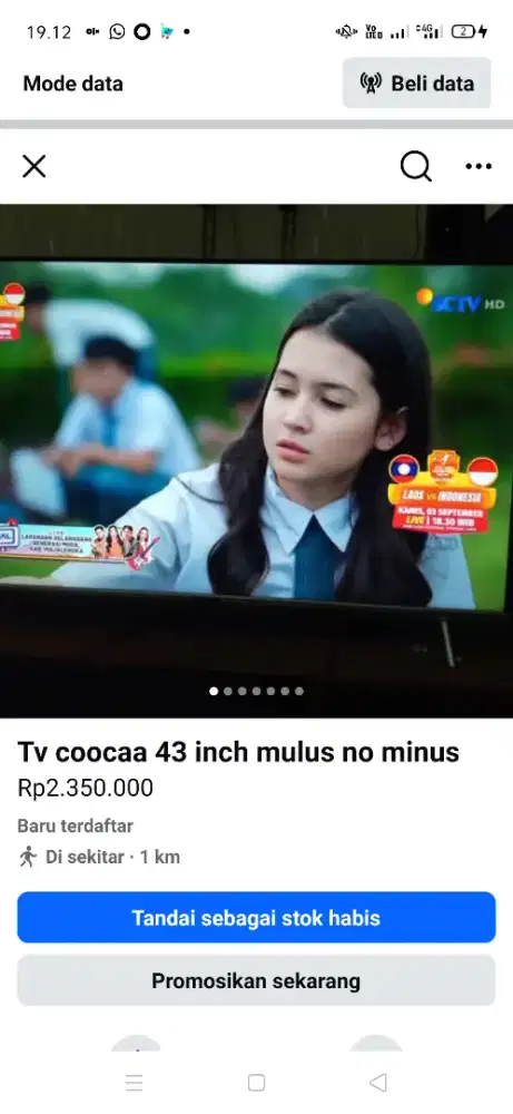 Tv coocaa 43 inch smart mulus no minus