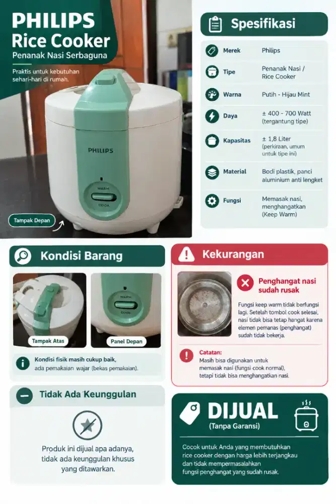 Dijual Rice Cooker