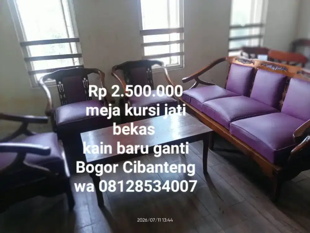 4 kursi 1 meja jati sofa tamu bekas bagus