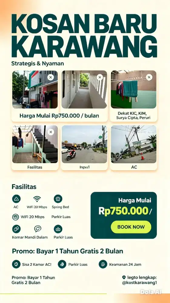Kos Kost di Klari Karawang Timur Free Wifi & Ac