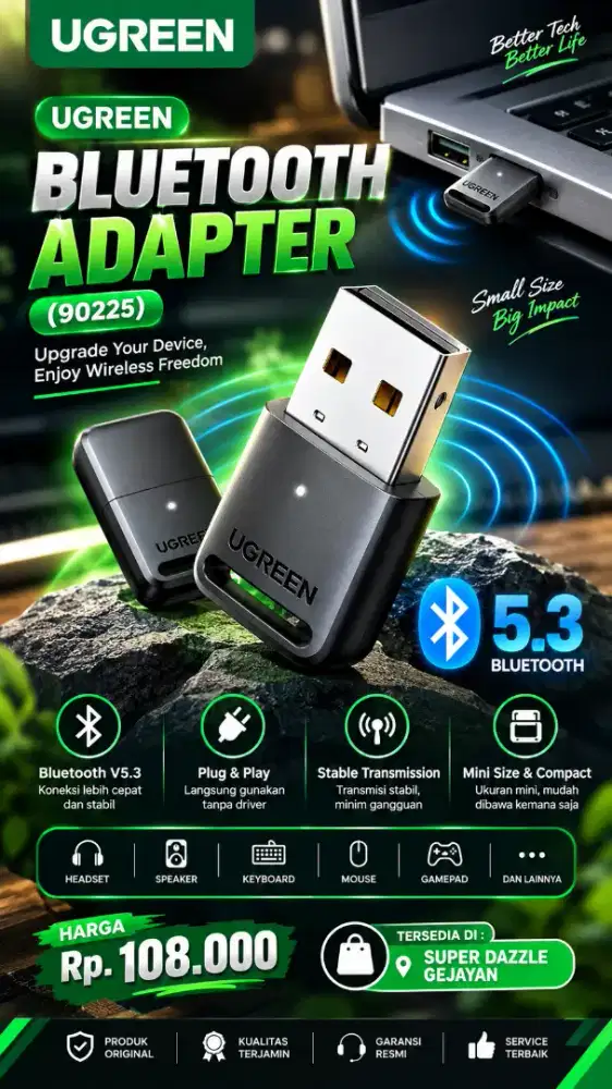 UGREEN BLUETOOTH ADAPTER 5.3 (90225)