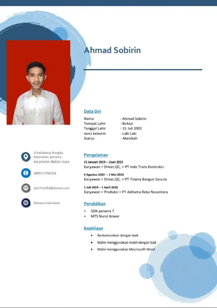 Nyari kerjaan driver dan sebagainya