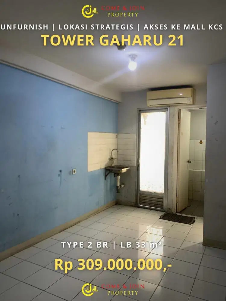 DIJUAL !!! UNIT KOSONGAN TYPE 2BR APARTMENT KALIBATA CITY TOWER GAHARU
