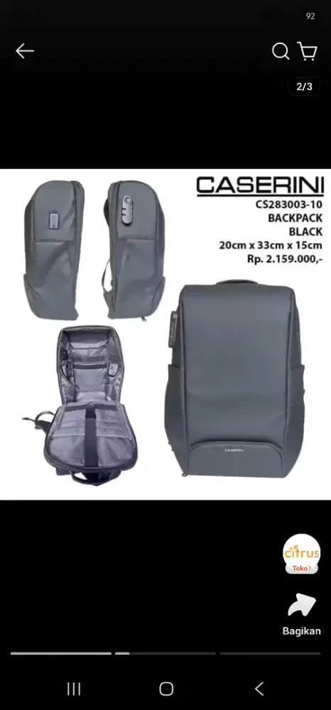 Ransel laptop caserini travel camping dan gaming