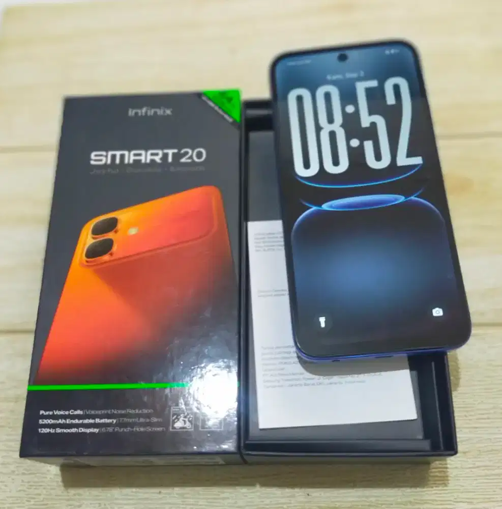 Infinix smart 20 4G 4/64 blue fullset segel mulus 98% bergaransi