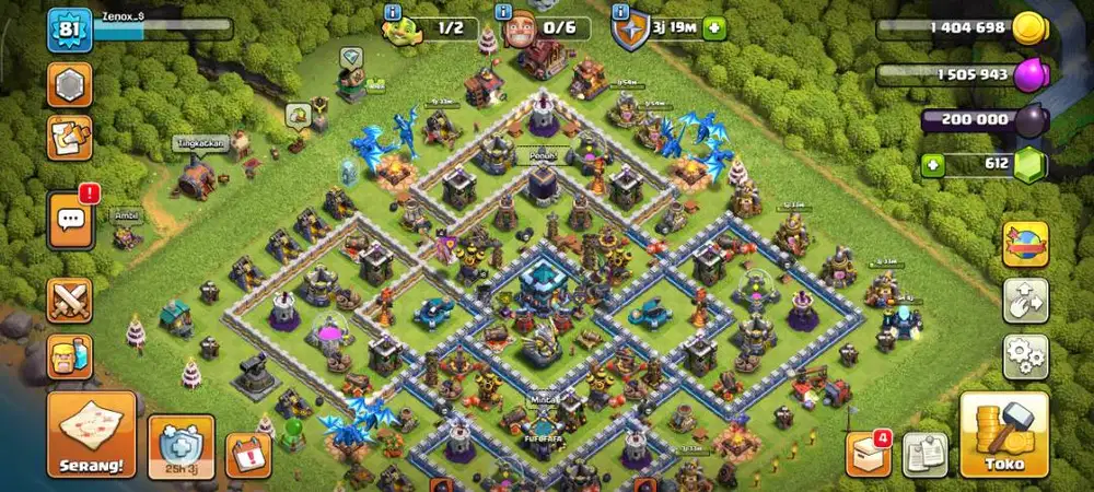 Jual coc TH 13 belum max