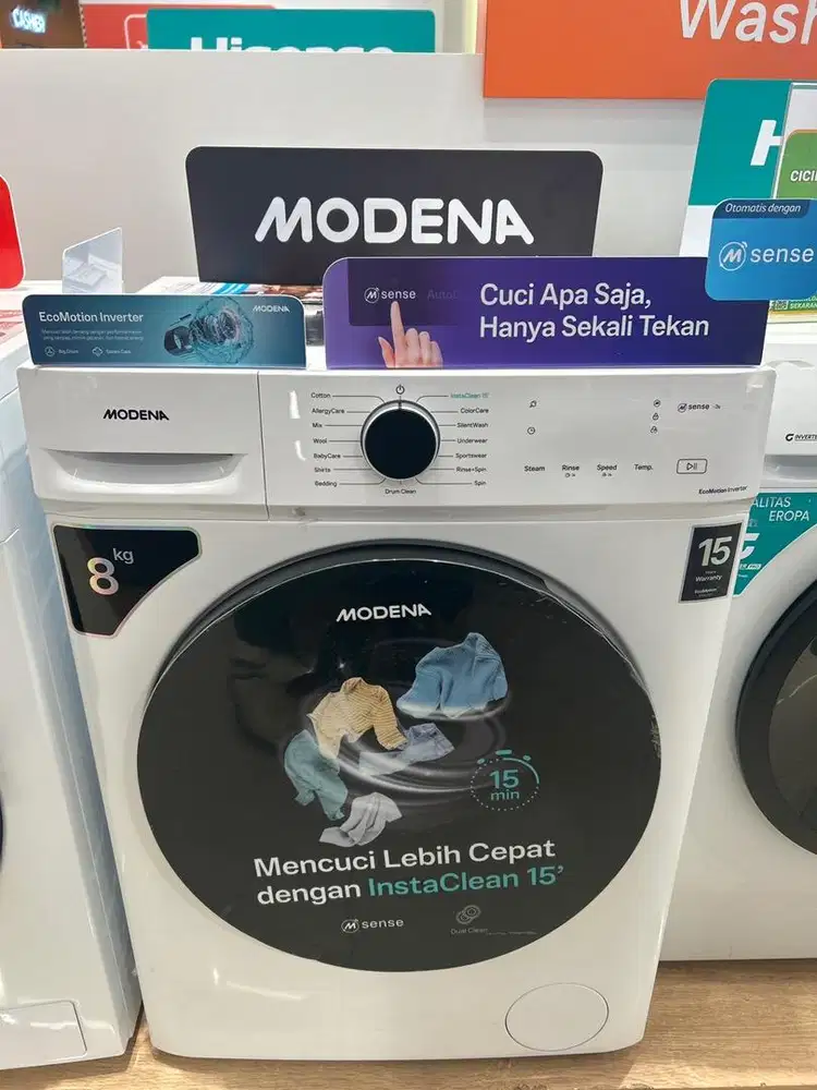 CICILAN RINGAN BUNGA RENDAH MESIN CUCI MODENA WF 0840 VGWH 8KG