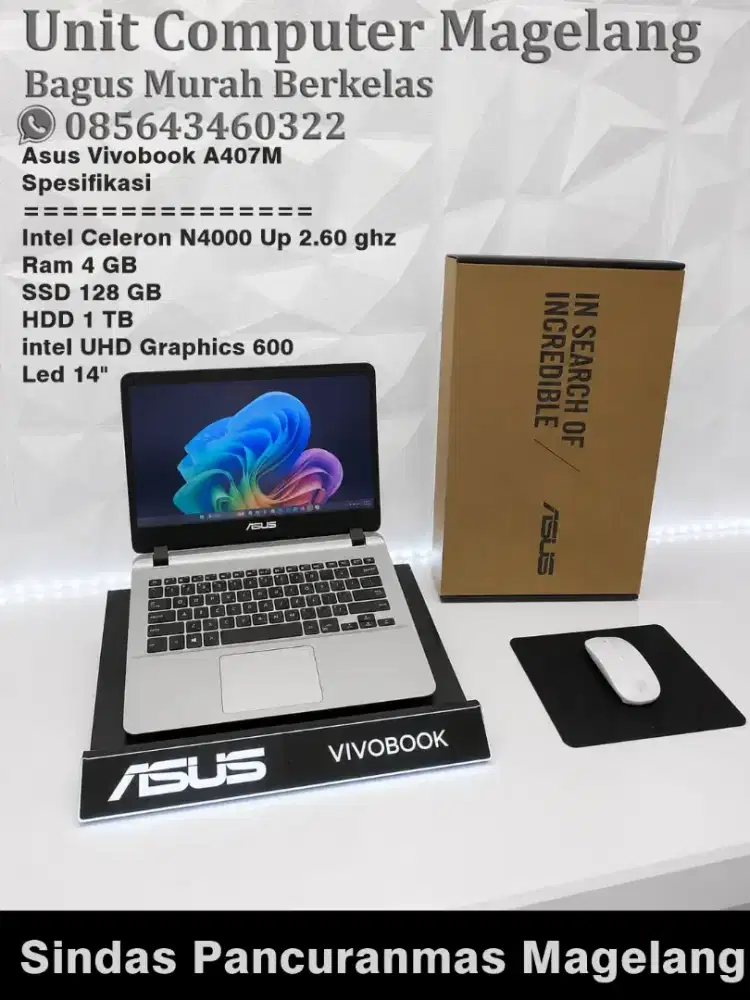 Asus Vivobook A407 Intel N 4000 II Ssd 128 II 500 II 4 II14 FHD