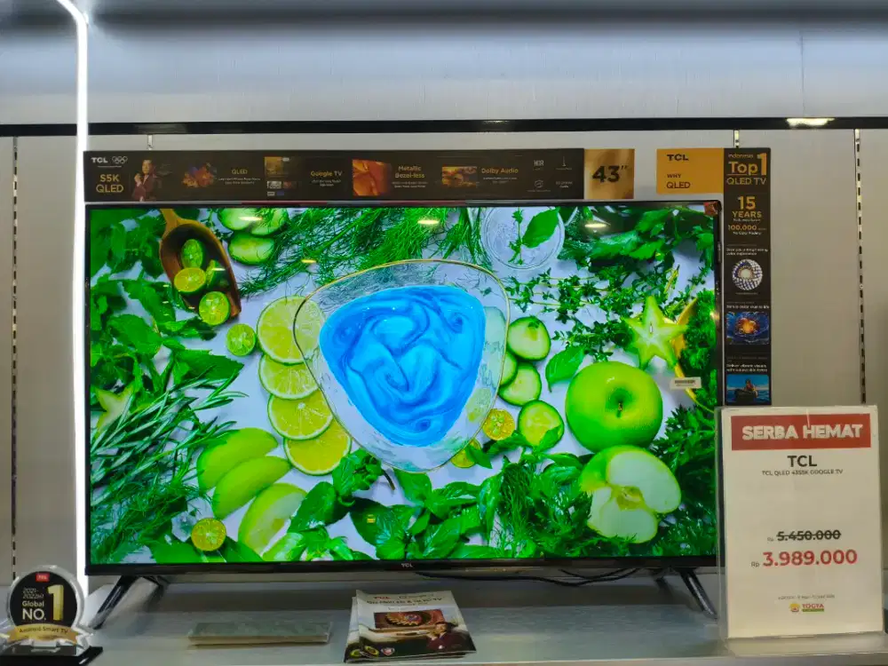 Cash & Kredit TCL QLED 43S5K GOOGLE TV Tanpa DP, Bunga 0%
