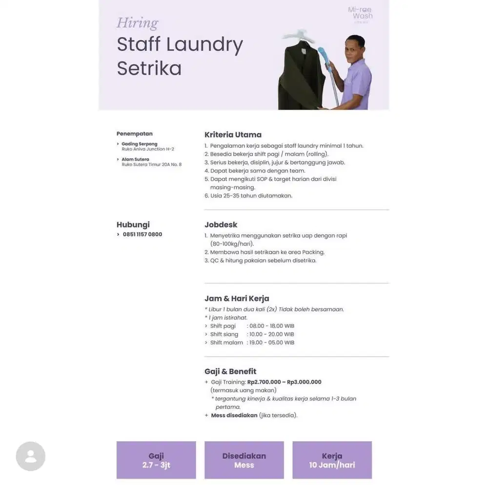 Loker Staff Setrika Laundry Premium