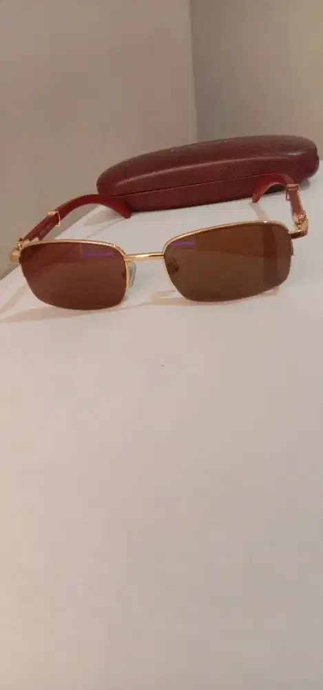 Kacamata Cartier wood/kayu .