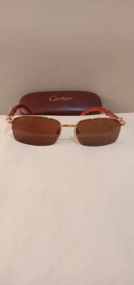 Kacamata Cartier wood/kayu .