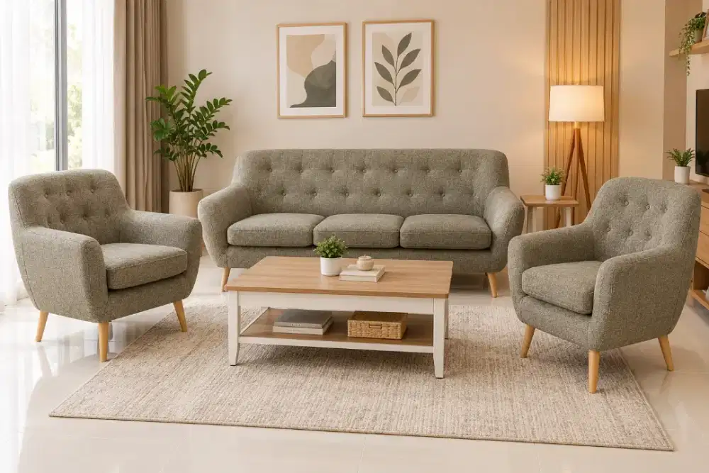 PROMO CUCI GUDANG SOFA SET RUANG TAMU 1+2+3 SEATER