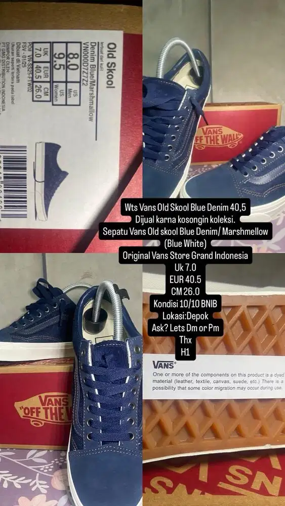 Vans OldSkool Blue Denim sz40,5