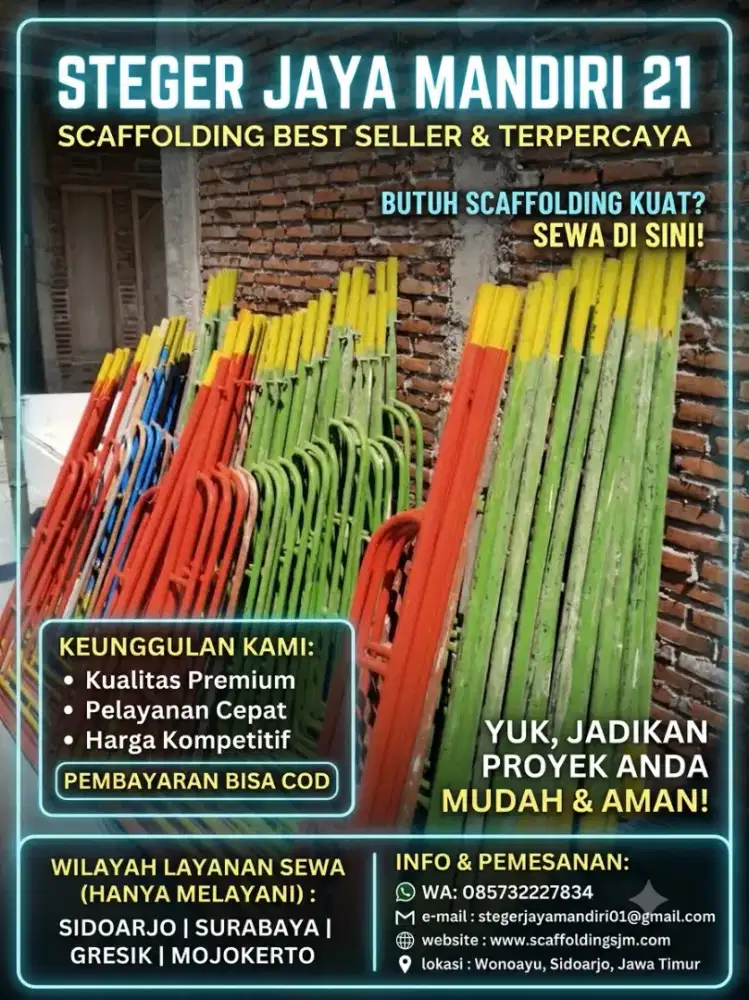 Sewa & jual scaffolding scafolding kapolding steger andang t.170x1,8mm