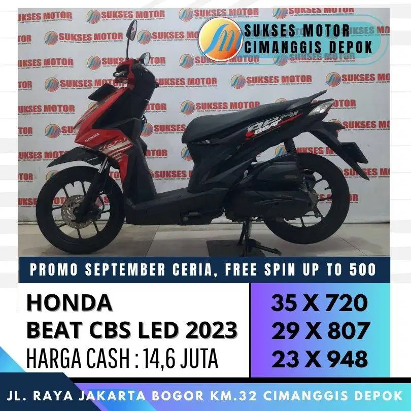 HONDA BEAT SPORTY CBS 2023 CASH KREDIT DP 600 FREE SPIN CASHBACK 300