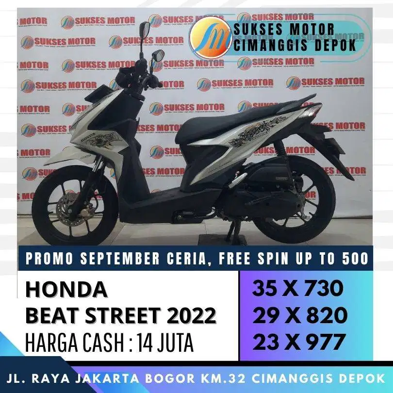 HONDA BEAT STREET ESP 2022 CASH KREDIT CC/PAYLATER ADM 0%
