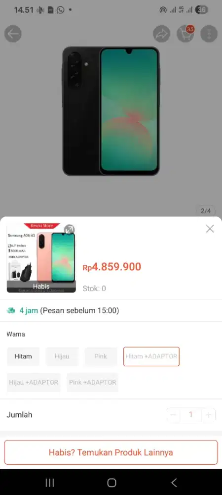 Samsung A26 5G warna hitam