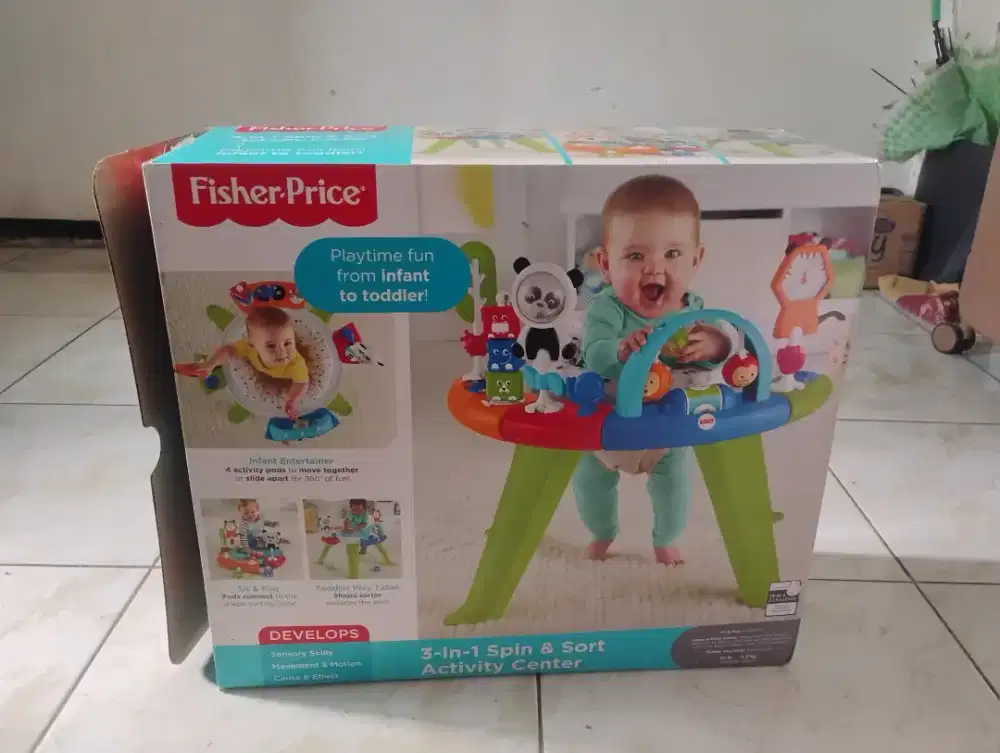 Mainan Anak Fisher Price 3 in 1 Spin & Short