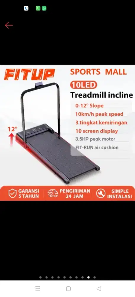 Treadmill incline