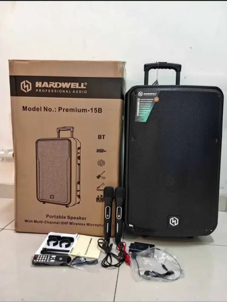 Speaker portable 15 inch bluetooth hardwell premium 15b