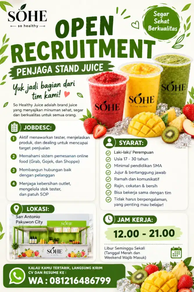 Lowongan Kerja - Penjaga Stand Juice