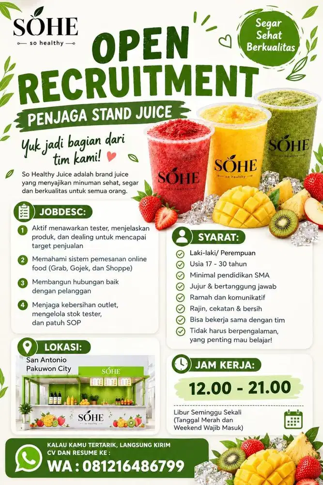 Lowongan Kerja - Penjaga Stand Juice