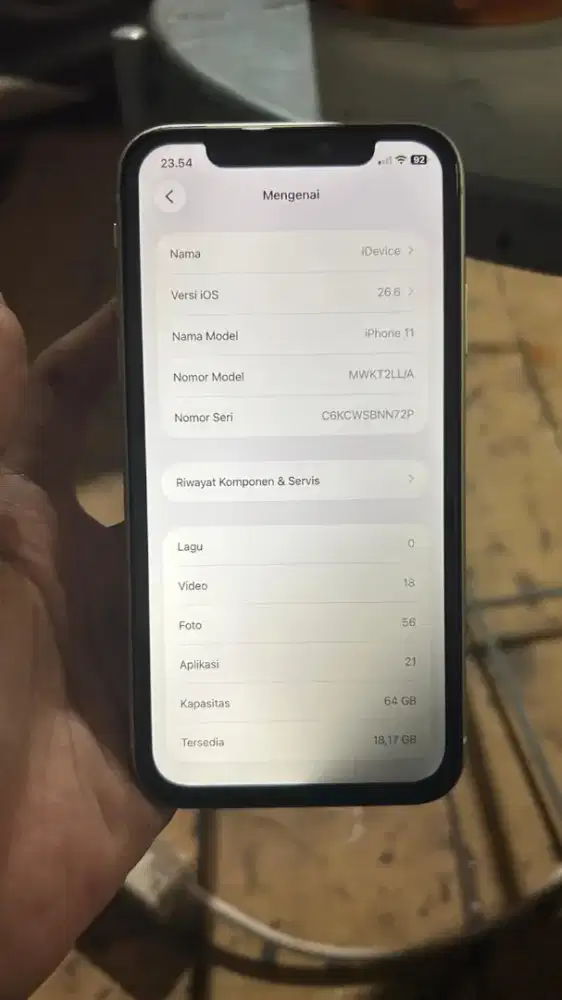 ip 11 basic 64gb kamera jernih Exis only minus no riset  face id smaa