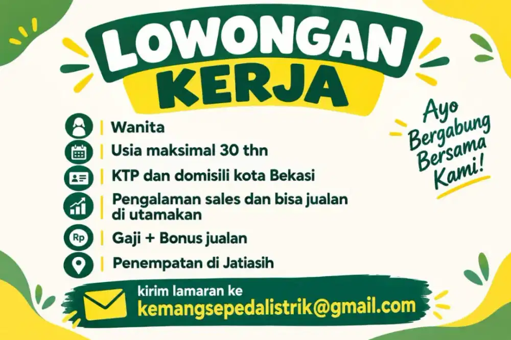Lowongan kerja sales dan jaga toko