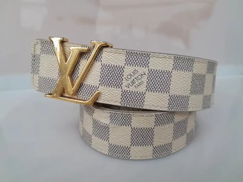 Belt Louis Vuitton Cream Damier Gold Original