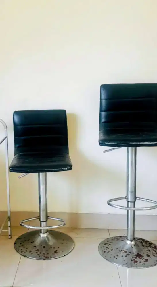 Kursi Bar - Jok Kulit Almunium stand