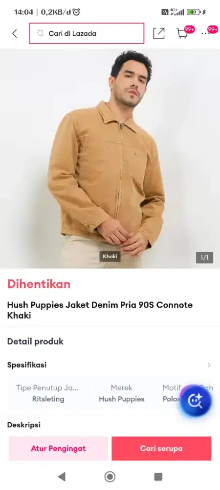 Jaket jeans hush puppies original