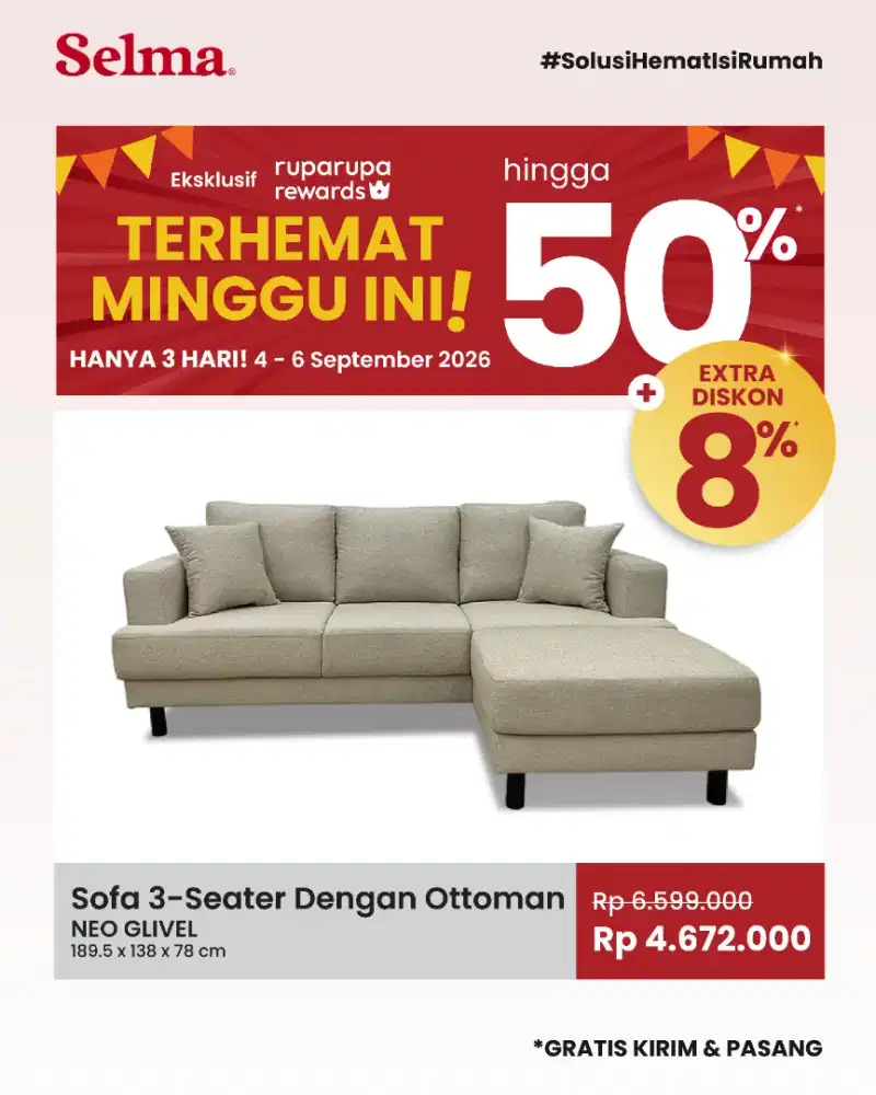 SOFA 3S L TERMURAH NEO GLIVEL