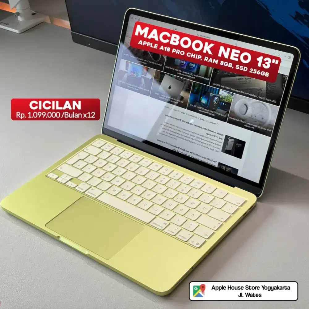 MACBOOK NEO 13-INCH RAM 8GB SSD 256GB KREDIT CICILAN LAPTOP TANPA DP