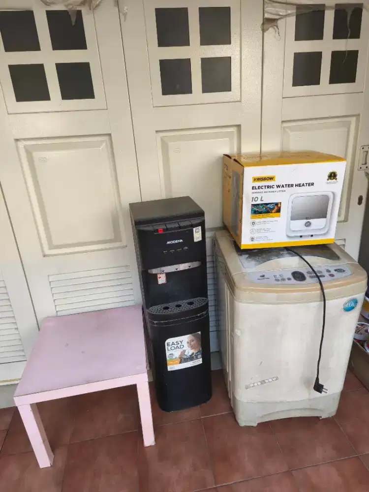 Mesin cuci, dispenser, water heater, meja