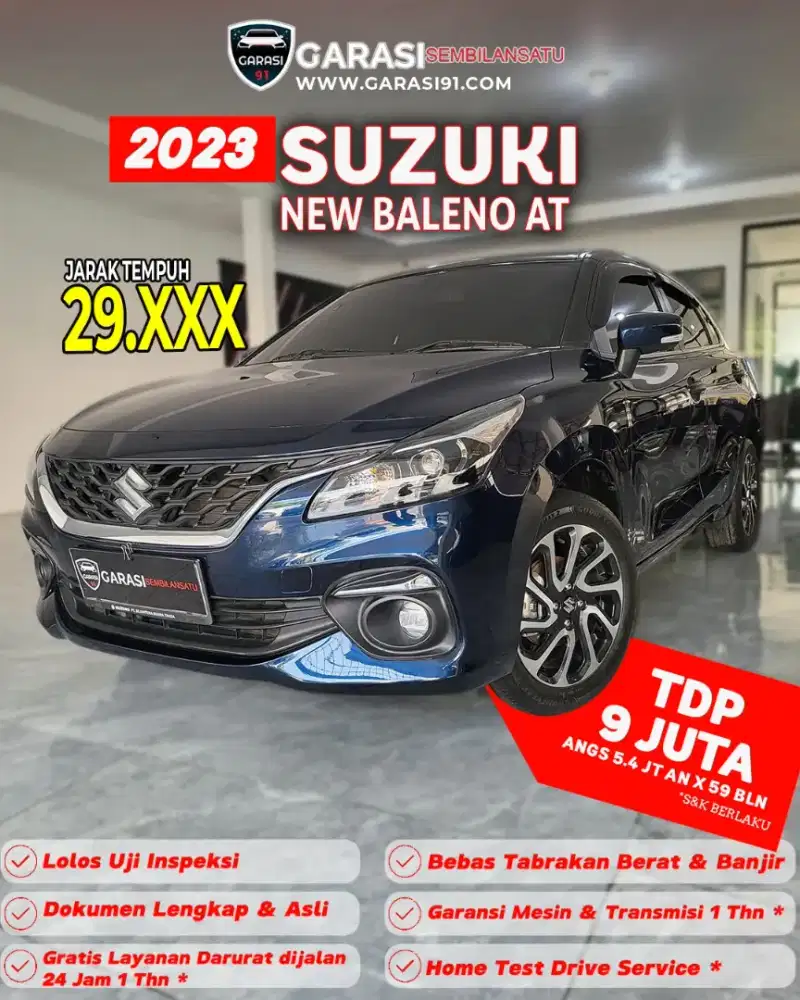 ‼️[ TDP 9 Jt] ‼️New Baleno At 2023 Low km 29 ribuan.