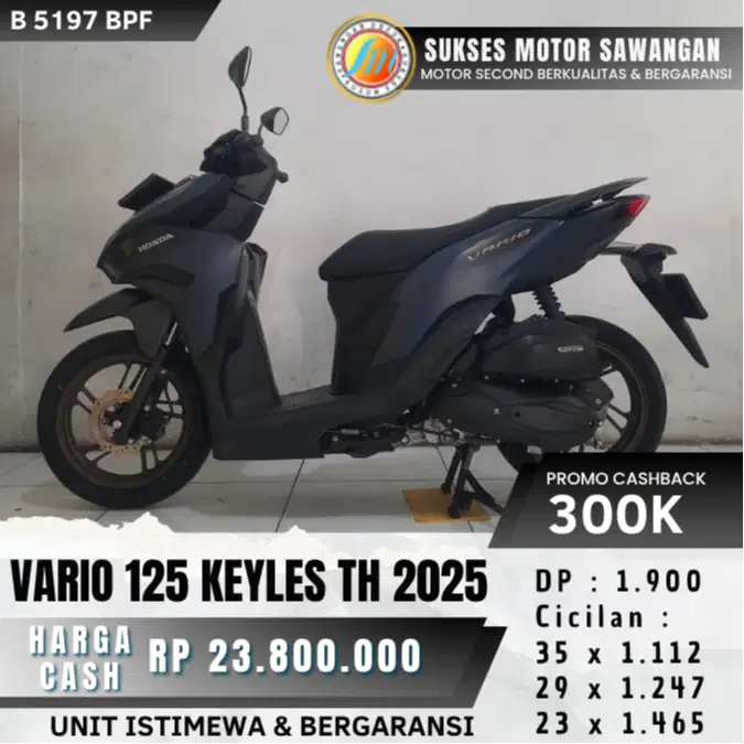 HONDA NEW VARIO 125 CBS ISS TH 2025 KEYLES BIRU MULUS BISA CASH KREDIT