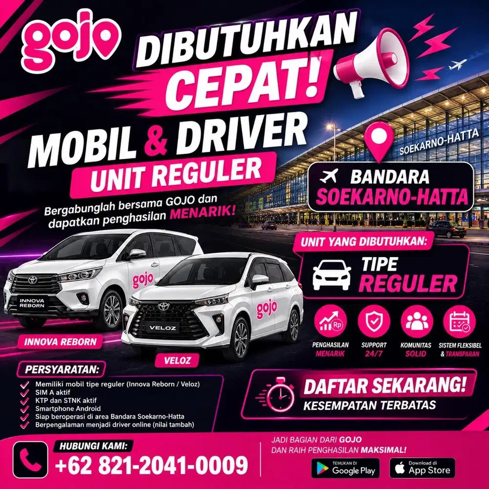 Dibutuhkan Segera Driver + UNIT GOJO Soekarno Hatta