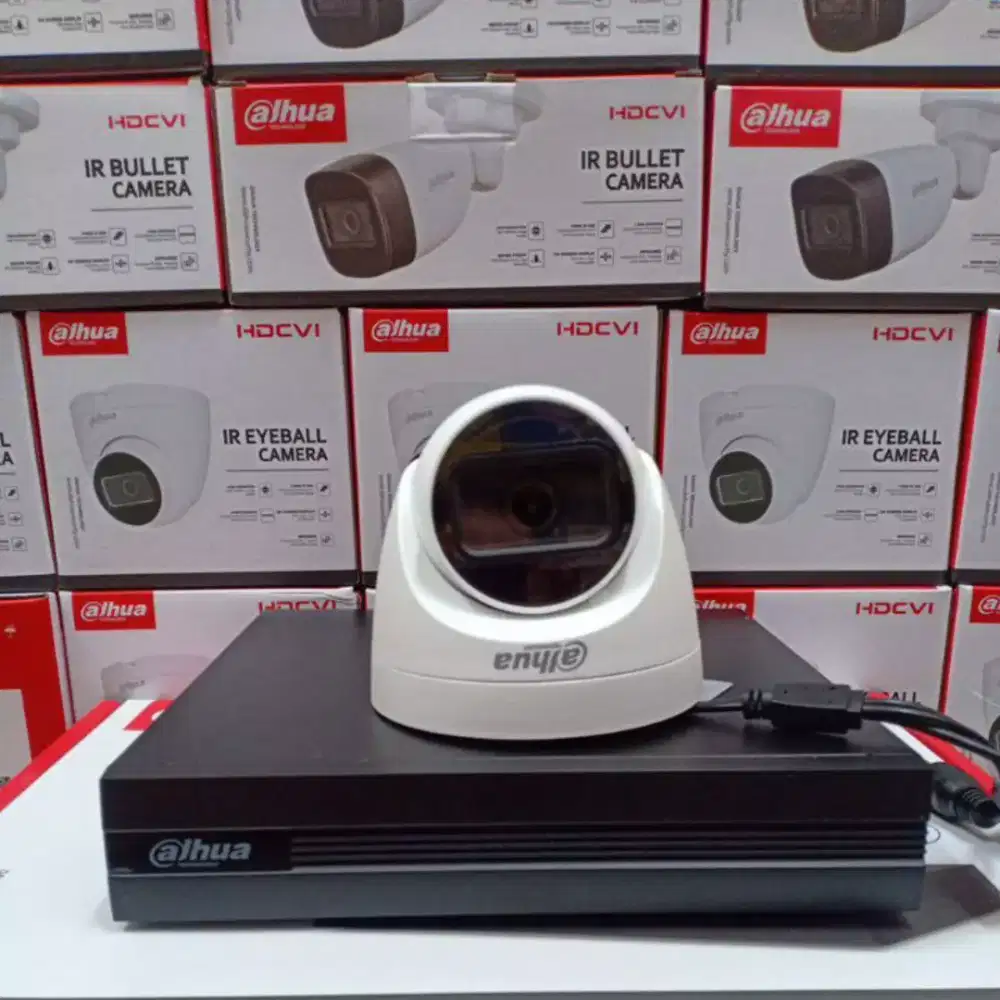 Paket cctv dahua 8 ch 4 kamera audio 2mp