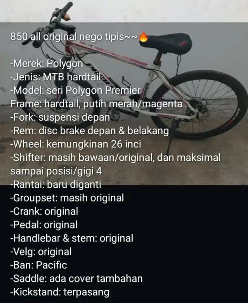 Sepeda gunung dijual siap pakai
