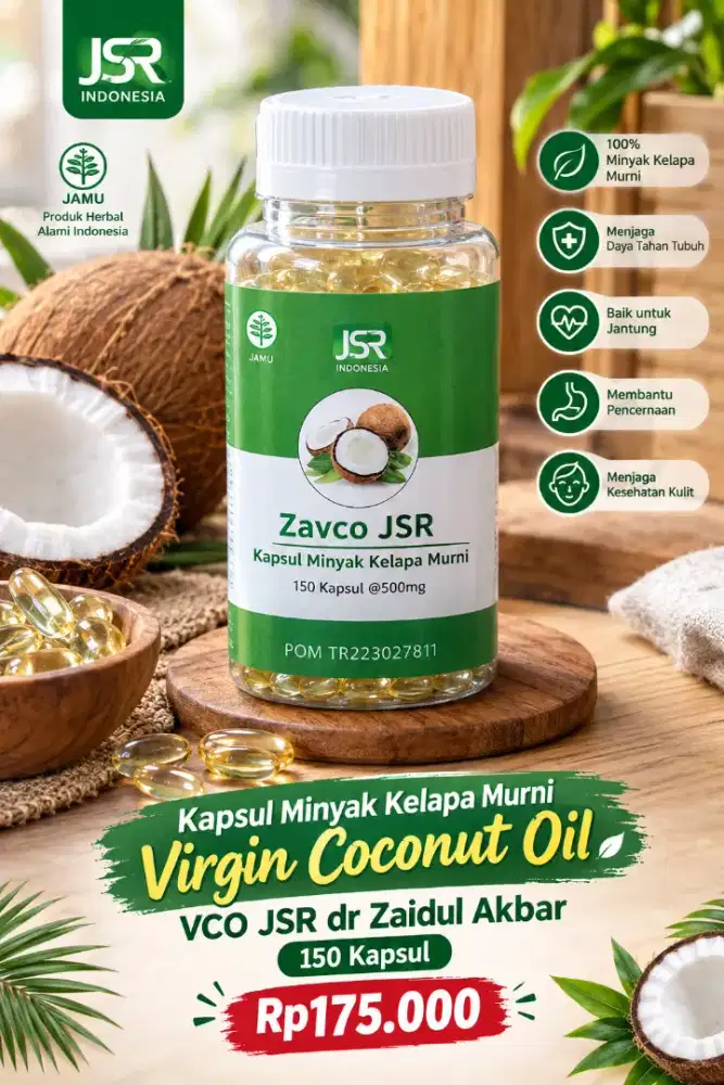 Kapsul Minyak Kelapa Murni Virgin Coconut Oil VCO JSR dr Zaidul Akbar
