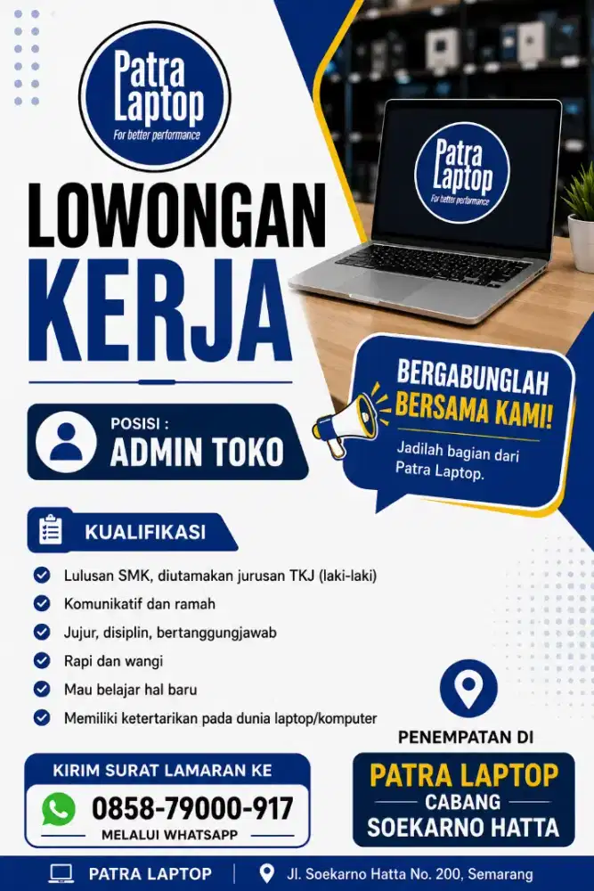 Dicari Admin Toko Komputer