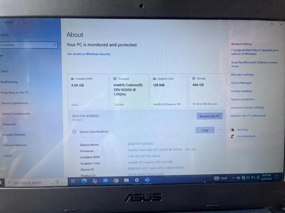 LAPTOP ASUS N3350