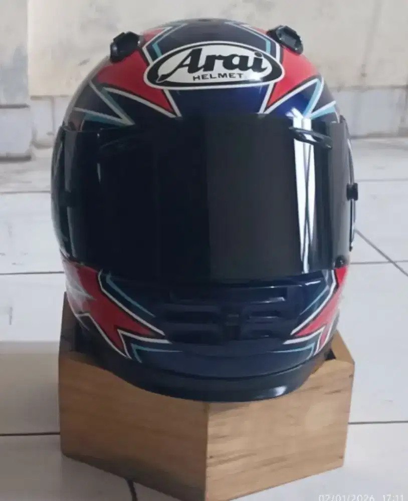 Arai Rapide IR Livery Arai Defiant Asteroid Red Blue