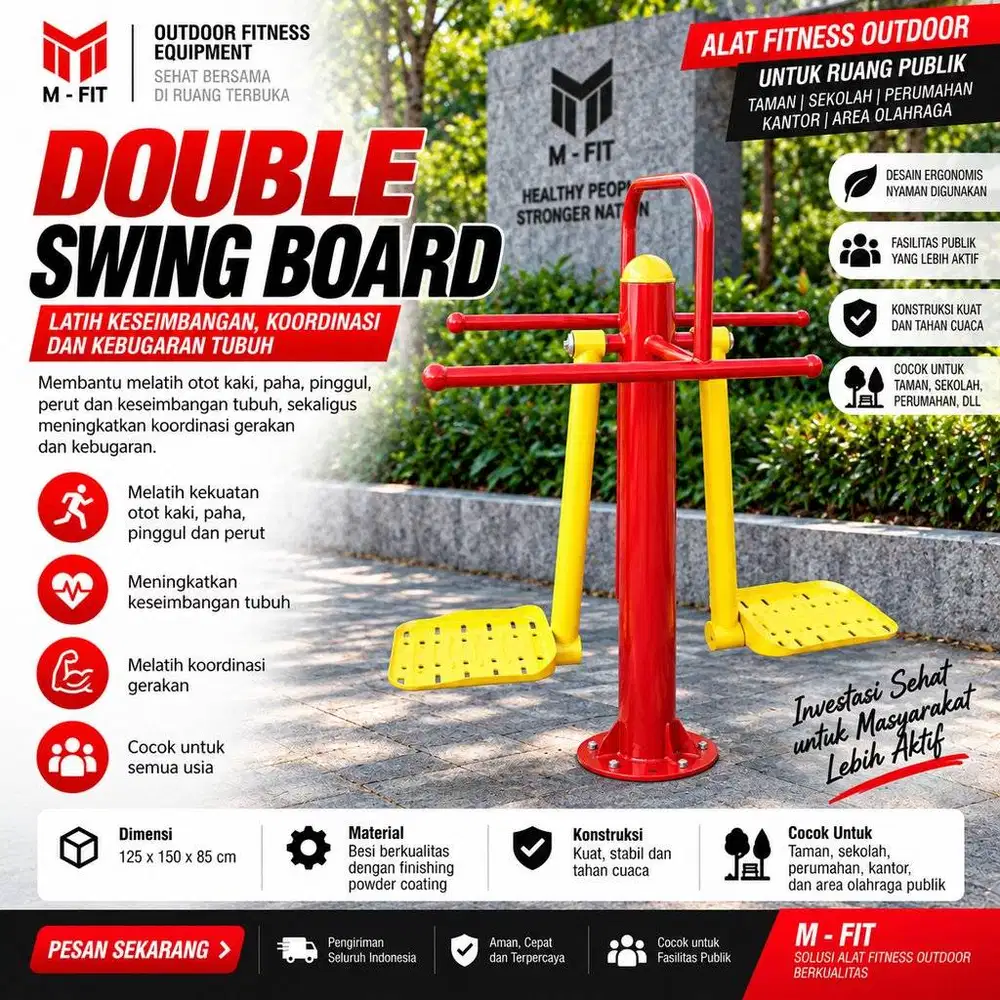 JUAL DOUBLE SWING BOARD – ALAT FITNESS OUTDOOR BERKUALITAS