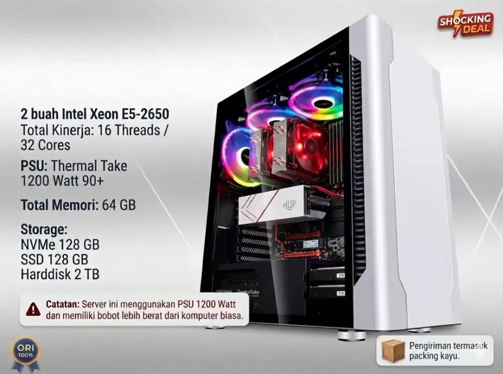 Komputer Server 2 Pcs Intel Xeon 16 Core