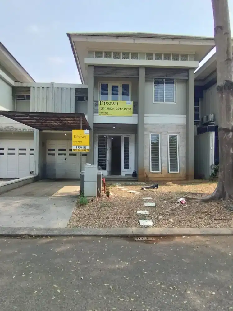 Disewakan Rumah Asri & Tenang Cluster Palma Alam Sutera Dekat Binus