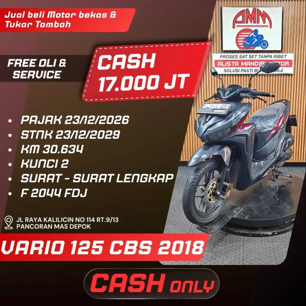 VARIO 125 CBS 2018 PAJAK ON BISA TUKAR TAMBAH/PAKAI CC/PAYLATER